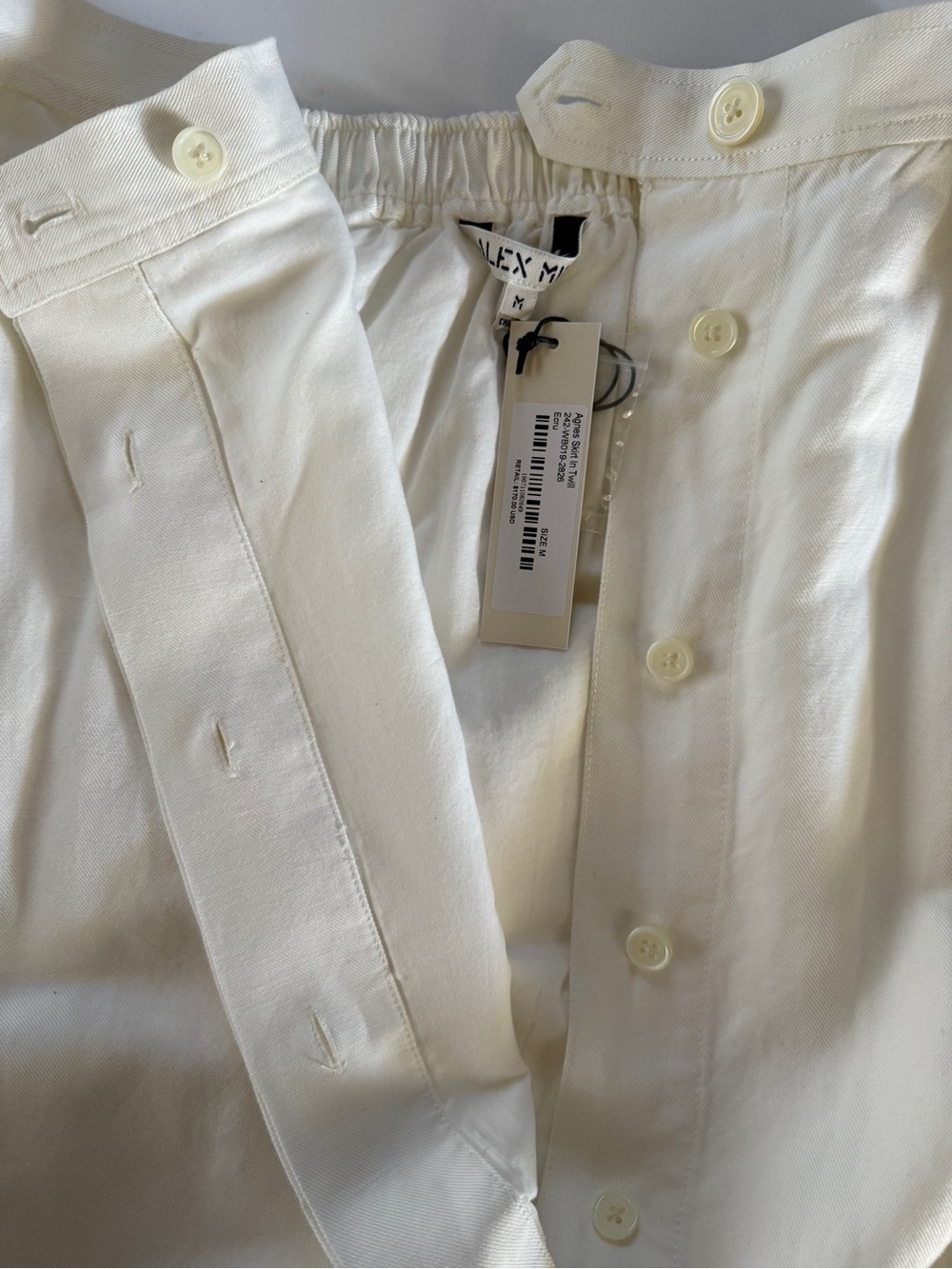 Alex Mill Agnes midi wrap skirt in twill off white size medium NWT - Picture 7 of 9